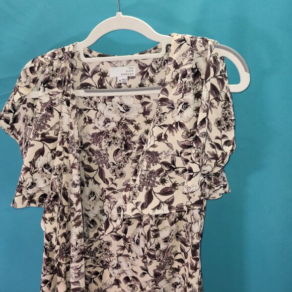 Ten Sixty Sherman Womens Floral Print Wrap Dress Medium - Picture 4 of 11
